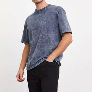 T-shirt con lavaggio acido da uomo di alta qualità nuovo Design tessuto a maglia lunga Best seller vendita calda comoda luce traspirante stampa - Product Image 1