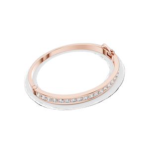 3.465 CT Lab Diamond <b>Bangle</b> <b>Bracelet</b> Round Brilliant Cut 10KT, 14KT, 18KT Gold & 925 Silver Rose, Yellow, White Gold - Product Image 4