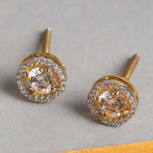 ต่างหูรูปหัวใจประดับเพชรโรสโกลด์สำหรับผู้หญิงและเด็กผู้หญิง - Product Image 2
