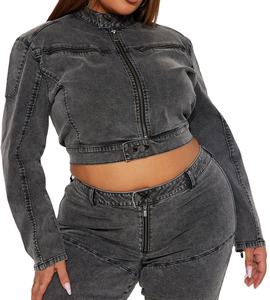 Veste en jean pour femme 2026 Printemps Automne Vintage Coton Coupe-vent Respirant Longueur classique Manches longues Vêtement d'extérieur 2026 - Product Image 3