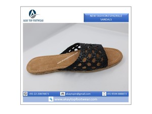 Espadrille with Cow Leather Upper Sheep Leather Lining and Goat Suede Leather <b>Insole</b> Light Weighted Espadrille for Women - Product Image 3