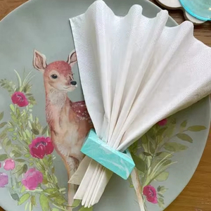 Formes carrées Anneaux de serviette uniques faits à la main Anneaux de serviette en résine colorée de bonne qualité pour la décoration de Table de dîner de fête de mariage - Product Image 1