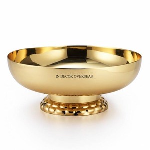 Modern Creative Art <b>Unique</b> Fancy Designer Heavy Duty Metal Gold Plated Base Stand for Silver Shiny Polished Bowl Dishwasher Safe - Product Image 4