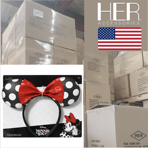 Serre-têtes réglables en polyuréthane avec nœud papillon Minnie Mouse, vente en gros, 150 pièces par carton, directement du stock de l'entrepôt en Chine - Product Image 1