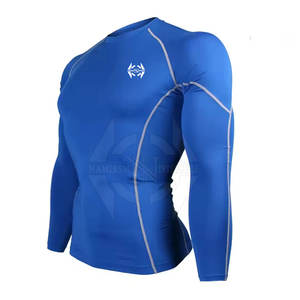 เสื้อแรชการ์ดของผู้ชายแขนยาวระบายอากาศสีพื้นมีเอกลักษณ์ใช้กลางแจ้งบริการ OEM - Product Image 3