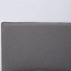 Marco de cama de madera maciza de teca de diseño moderno con cabecero tapizado para uso en dormitorio interior - Product Image 5