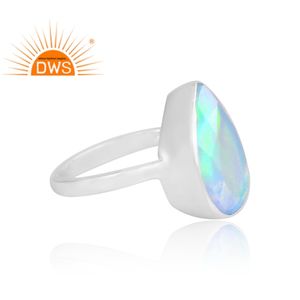 QAmazing Design 925 Sterling Silver Aurora Sky Opal Anillo de piedras preciosas Diseño personalizado Joyería para mujeres Regalo para ella - Product Image 4