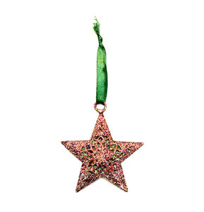 Silver Glitter Star Hanging Ornament for Christmas <b>Tree</b> Decoration Holiday Home Party Festive Gift Decor Piece - Product Image 3