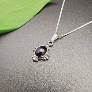 Joyería de piedras preciosas de ónix negro para mujer, colgante de estilo bohemio plateado, joyería de plata de ley 925, colgante hecho a mano de tendencia, Regalo para mamá - Product Image 3