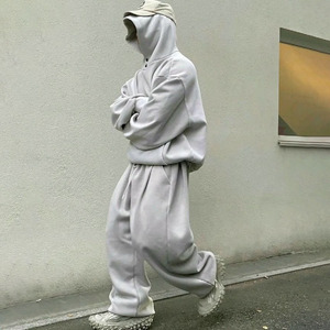 Custom Streetwear Oversized High Waist Acid Wash <b>Baggy</b> Wide Leg Sweat Pants <b>Jogger</b> Rhinestone Sweatpants - Product Image 4