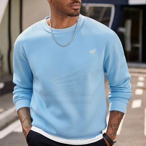 New Fashion Casual Men's Winter <b>Sweatshirt</b>-Solid Color 100% Cotton <b>Fleece</b> Breathable Customizable Color & Logo Hot Selling - Product Image 2