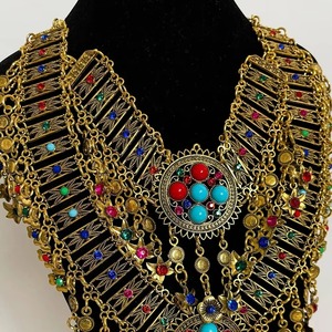 สร้อยคอประดับลูกปัดแก้วทำมือลายเรขาคณิตสไตล์วินเทจอัฟกันสำหรับผู้หญิง เครื่องประดับสำหรับงานปาร์ตี้และงานแต่งงานสุดอินเทรนด์ - Product Image 3