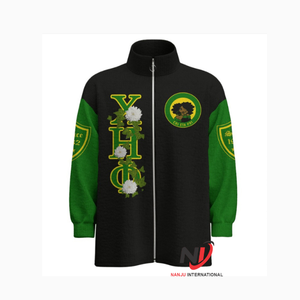 Sorority แจ็คเก็ตบอมเบอร์คอลลาร์เย็บปะติดผ้าซาตินชิเอต้า phi - Product Image 3