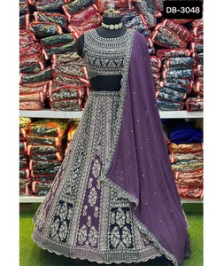 ชุดใส่งานแต่งสำหรับผู้หญิงใหม่ผ้าทอแบบปักสำหรับงานแต่งงานอินเดียปากีสถาน - Product Image 1