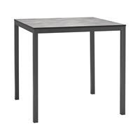 Table de salle à manger carrée empilable 80x80 cm, plateau compact en stratifié, structure en acier galvanisé peint, pour extérieur, restaurant, café, fabriquée en Italie