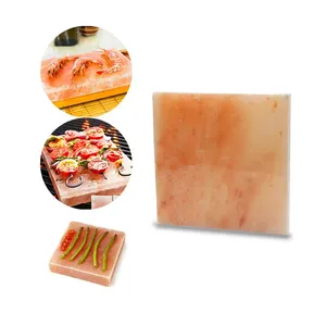 新喜马拉雅盐烹饪板水果和肉类天然水晶板烧烤板托盘批发价定制标志oem