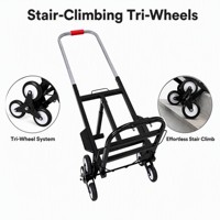 Chariot à main pliable GY en alliage d'aluminium, portable, antichoc, pour monter les escaliers, avec 6 roues omnidirectionnelles en PU