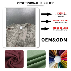 Custom Cropped Boxy Vintage Washed Heavyweight Cotton Tshirt Men Real Tree Camo Digital Print Graphic Custom <b>Camouflage</b> Blank - Product Image 2