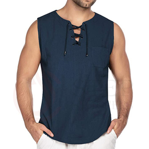 2022 Custom Logo Cotton Running Workout Loose Fit Casual Men's Tank Tops For Fitness <b>Gym</b> - Product Image 1