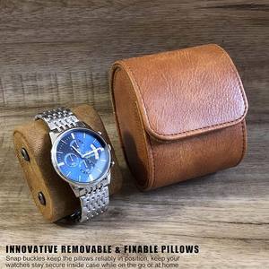 Étui de voyage pour montre en cuir portable personnalisé de haute qualité avec coussin en velours amovible, fente unique - Product Image 6