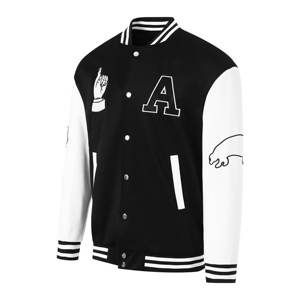 Veste matelassée de baseball en cuir et laine Letterman brodés avec logo personnalisé pour hommes - Product Image 1