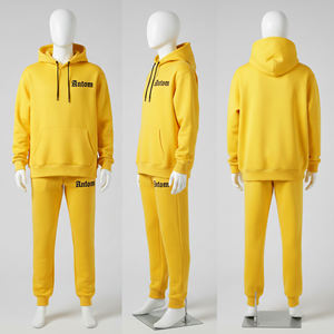 Ensemble de survêtement décontracté en molleton de coton imprimé 400GSM pour l'automne et l'hiver, avec logo personnalisé, unisexe, surdimensionné, streetwear - Product Image 1