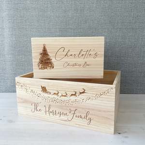 Personalised Christmas Storage Boxes Elegant Christmas Crate for Holiday Organisation - Product Image 1