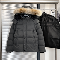 Parka d'hiver chaude pour homme avec capuche en fausse fourrure et rembourrage épais