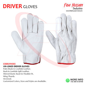 Guantes de conductor de seguridad industrial de cuero de vaca OEM en estilo de pulgar de ala sin forro Sicherheitsarbeitshandschuhe para hombres - Product Image 6