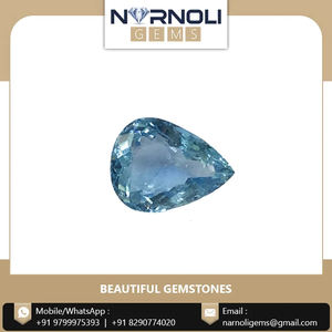 Piedra preciosa semipreciosa facetada de pera aguamarina facetada natural del fabricante indio - Product Image 2