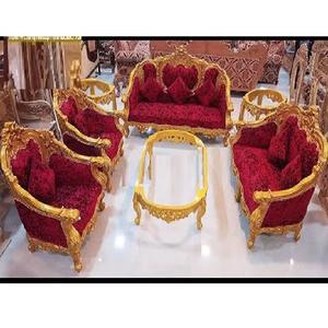 Elegante Juego de Sofás de Madera de Teca Vintage para Decoración Profesional del Hogar con Tallado a Mano para Sala de Estar - Product Image 1