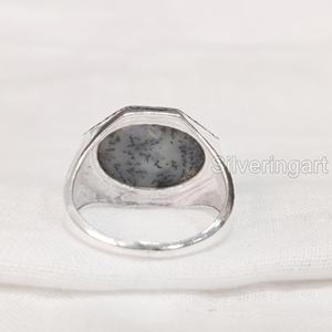 Mayorista Anillo para hombre Piedra preciosa de ópalo dendrítico natural Anillo de piedra natal de Octubre Joyería DE BODA otomana Anillo de plata esterlina 925 - Product Image 5