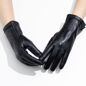 Gants en cuir pour femmes à écran tactile accessoire d'hiver respirant avec style raffiné et accessoire élégant conçu - Product Image 1