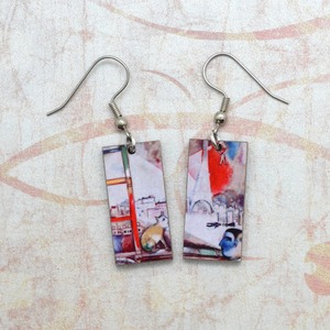 Boucles d'oreilles en résine faites à la main pour femmes bijoux de déclaration légers boucles d'oreilles en résine florale avec de vraies fleurs séchées à l'intérieur - Product Image 2