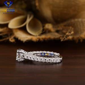 Anillo de diamante de corte redondo TDW 2,35 oro blanco Multi Pave ajuste Hpht/Cvd Diamond Lab Stone - Product Image 3