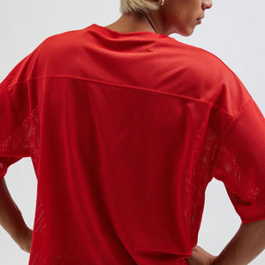 Camiseta Deportiva Blanca de Malla con Cuello en V para Hombre, Talla Grande, con Estampado del Número 18, Manga Corta, Diseño Transpirable - Product Image 6