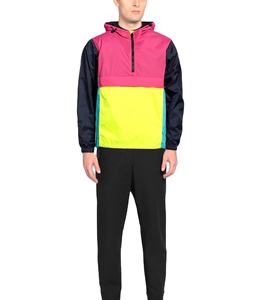 Veste coupe-vent légère pour homme, blocs de couleur, respirante, streetwear, 100% polyester, pull-over, coupe-vent en nylon surdimensionné - Product Image 3