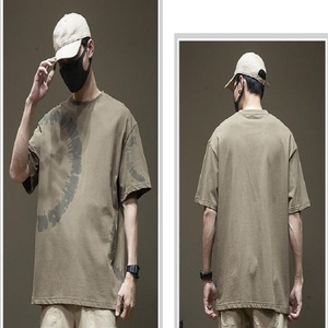 เสื้อยืดผู้ชายแขนสั้นแฟชั่นลำลองทนทานระบายอากาศได้ดีเสื้อยืดสีพื้นสำหรับผู้ชายฟรีไซส์ - Product Image 3