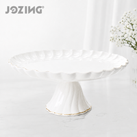 JOZING Assiette à gâteau ronde en céramique de 11,8 pouces, support de service, vaisselle de fête, stock disponible, prix de liquidation d'usine