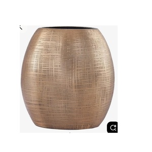 Vase à fleurs en laiton martelé de luxe - Décoration de table en métal doré moderne Décoration d'intérieur en gros Pot à fleurs en métal personnalisé - Product Image 2