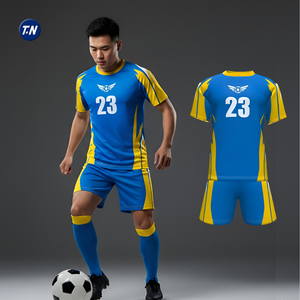 Maillot de football 100% polyester, séchage rapide, respirant, imprimé par sublimation, col en V, unisexe, haute performance - Product Image 1