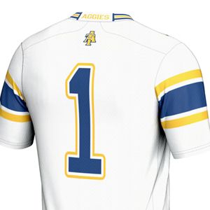 Camiseta de fútbol informal de Carolina del Norte A & T blanco 100% algodón tejido ecológico transpirable estampado frontal de talla grande - Product Image 5