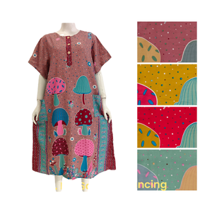 Manga curta Daster Summer Dress Joelho Comprimento Sleepwear Mulher Daily Dress Preço por atacado - Product Image 3