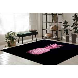 Tapis imprimé ananas rose - Moderne, cuisine, entrée, personnalisé, avec poils doux - Product Image 3