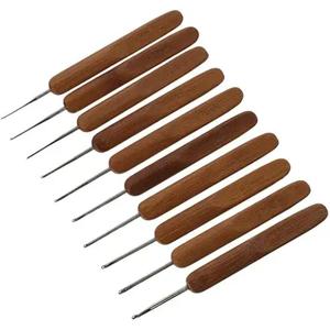 Agujas de ganchillo, juego de agujas de madera de bambú, Kit de herramientas de artesanía a mano de una sola cabeza de ganchillo, accesorios artesanales de costura DIY - Product Image 3