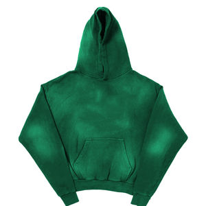 Sweat à capuche unisexe de haute qualité, 80% coton 20% polyester, délavé effet soleil, coupe ample courte, zippé, respirant, imprimé 3D - Product Image 2