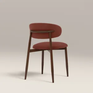 RUST RED & WALNUT WALNUT & BLUSH HALSTON DINING <b>CHAIR</b> - Product Image 5