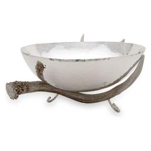 Bol en bois avec poignée en métal design bols à fruits décoratifs en bois accessoires de décoration pour la maison vaisselle faite à la main - Product Image 2