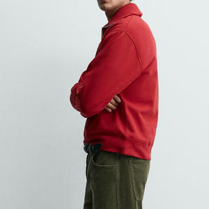 Sudadera con Cierre de Cremallera de Cuarto para Hombre, Cuello Alto, Mangas Largas, Dobladillo Acanalado, Ropa Casual para Invierno, Servicio OEM, Precio al por Mayor - Product Image 4