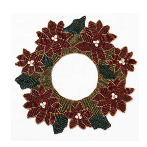 Beautiful Flower Design Wedding Party Table Decoration Mats/<b>Placemats</b> Coaster Function <b>Beaded</b> Material Eco-Friendly Customizable - Product Image 3